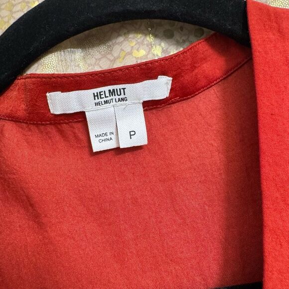 Helmut by Helmut Lang Burnt Orange Flowy Button Down Tank Top XS - Picture 3 of 7